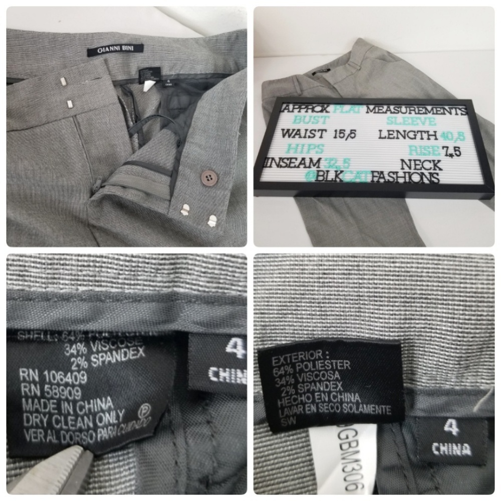 Gianni Bini Grey Dress Pants Slacks Cuffed Hems 4 - Picture 8 of 8